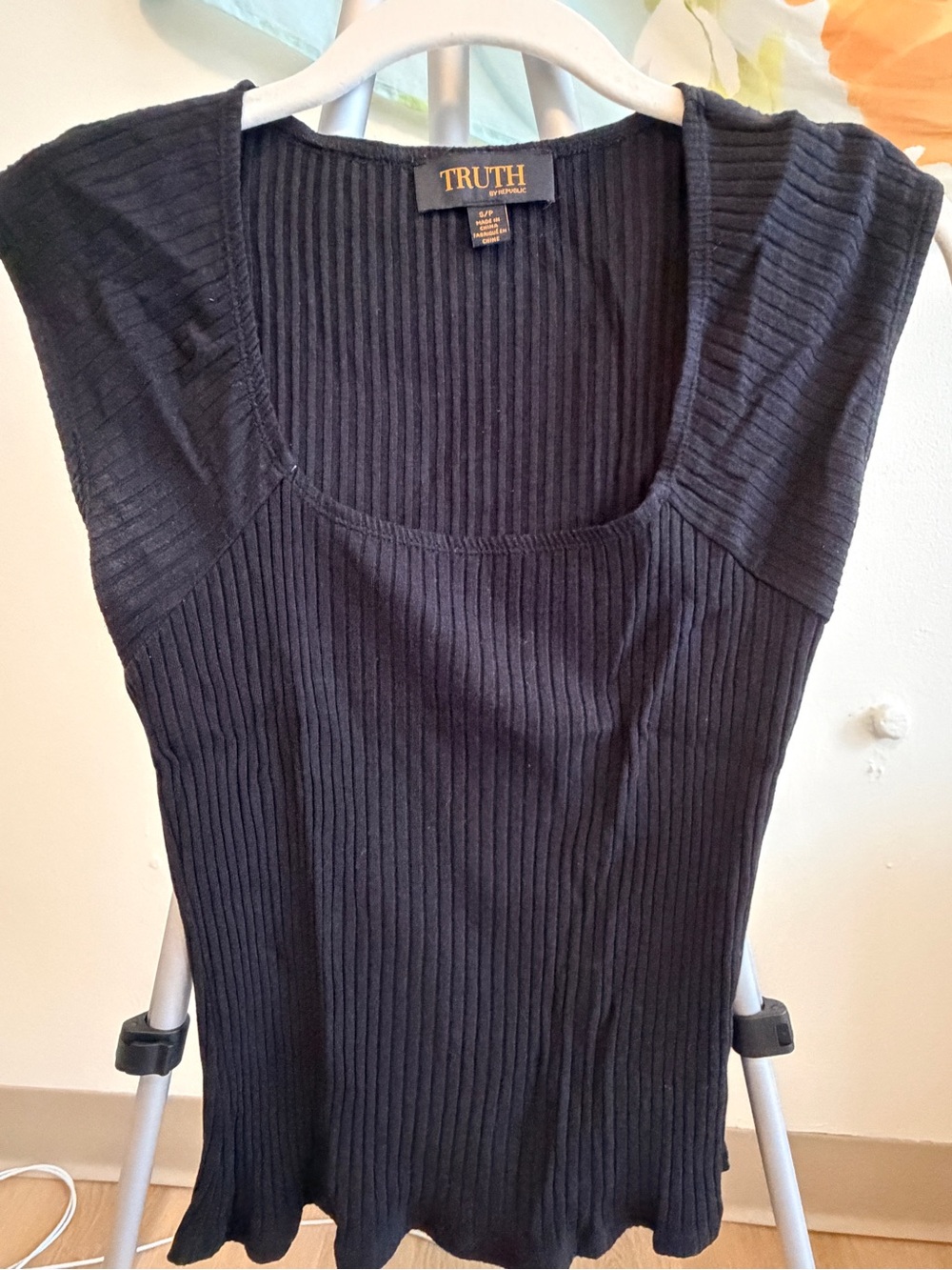 Truth Black Ribbed Scoop Neck Tank Top